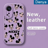 เคส Dienya สำหรับ OPPO Reno 8T 5G A1 Pro 5G เคสลายการ์ตูนมิกกี้น่ารักเมาส์ดีไซน์ใหม่กันตกเคสโทรศัพท์หนังซิลิโคนหนาแบบปกป้องเคสสีขอบนิ่ม