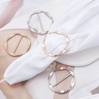 Corner Hem Waist Knotted Brooches Crystal Pearl Metal Hijab Silk Scarf Ring Clip Button Shirt T shirt Fixed Holder Shawl Buckle