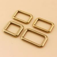 Solid brass square ring buckles cast seamless rectangle rings leather craft bag strap buckle garment belt luggage purse DIY