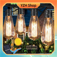 YZH Shop ไฟสาย Led 20เมตรพลังงานแสงอาทิตย์,หลอดไฟอุปกรณ์ตกแต่งสวนเอดิสันกันน้ำ Ip43กลางแจ้ง8โหมด