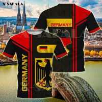 2023 New GERMANY COAT OF ARMS Eagle Skull Flag 3D Printed T-Shirts Tops Tees Short Sleeve Round Neck Casual High Quality Milk Fiber(FREE CUSTOM NAME LOGO) Summer Fashion T-shirt