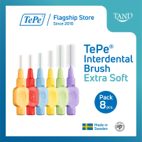 (แพ็ค 8 ชิ้น) TePe® Interdental Brush X-Soft เทเป อินเตอร์เด็นทัล บรัช แปรงซอกฟัน เอ็กซ์ตร้าซอฟท์ ขนนุ่มพิเศษ ขนาดหัวแปรง 1-6 (ISO)