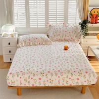 Small Floral 100% Cotton Adjustable Fitted Sheet 140x190,Mattress Protector,High Branch,High Density,133x72 Fabric,Breathable