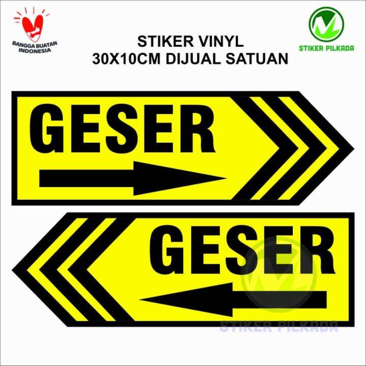 Stiker Vinyl Geser Kanan Kiri X Cm Dijual Satuan Lazada Indonesia