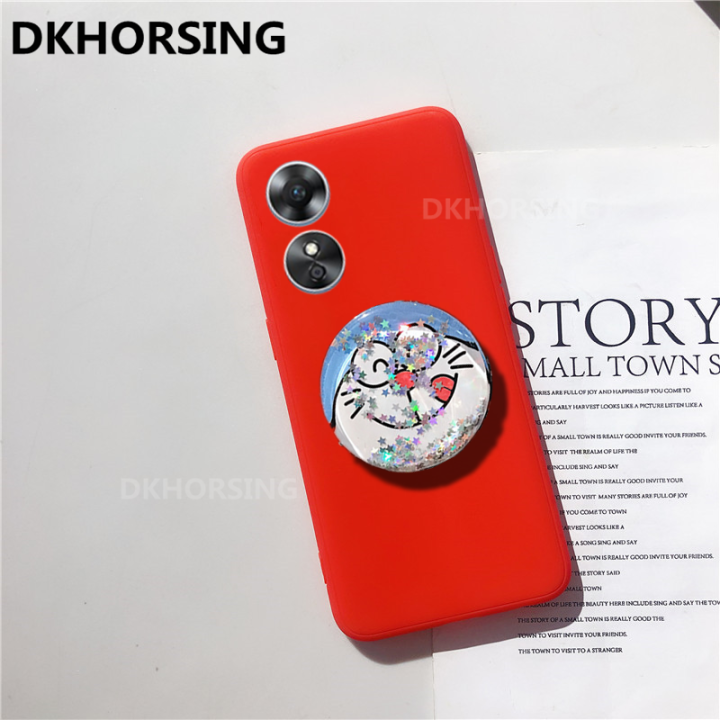 dkhorsing-เคสใหม่-oppo-a78-5g-2023ซิลิโคนนิ่มเคสโทรศัพท์-oppo-ผิว-a78สัมผัสกับการ์ตูนโดราเอมอนน่ารักหมีฝาปิดมีที่ยึด