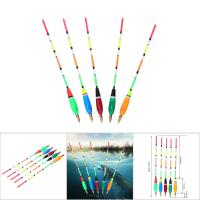 [HBX] 5ชิ้นหลายสีไม้ Balsa ตัวบ่งชี้ Bobber Bite แพตกปลาอุปกรณ์ตกปลา (6 + 2G)