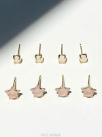 [all silver 925] hoo.stores Opal Studs (18k gold plated) ต่างหูเงินแท้ s925 ต่างหูติดหูเงินแท้ ต่างหูโอปอล ต่างหูเพชร cz ใส่ไม่แพ้ไม่คัน