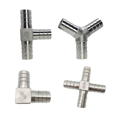 ✥❡ 304 Stainless Steel L Y T-Type Cross Hose Barb Joint 3 4-WAY 6-40mm For Water Oil And Gas Hose Pipe Barb Connection Fittings