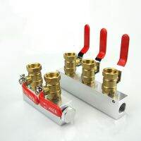 With Brass Ball Valves 1/2 BSP Female 27x36mm 2-10 Ways 4-12 Ports Solid Aluminum Pneumatic Manifold Air Distribution Block