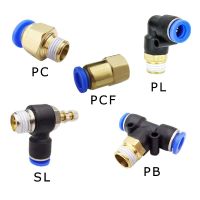 1PCS High Quality PC/PCF/PL/SL/PB Type Air Hose Rapidities Pipe Quick Release Brass Pneumatic Fitting 1/4 M5 Pneumatic Connector Hand Tool Parts Acces