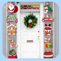 LNLQV กระดาษสำหรับตกแต่ง แบนเนอร์แขวนประตู สโนว์แมน ของตกแต่งแขวน ธงแขวนคริสต์มาส ของใหม่ ซานตาคลอส แบนเนอร์ประตูระเบียง บ้านในบ้าน