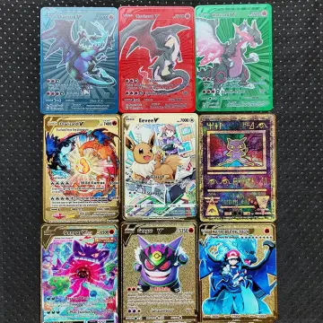 5000 Hp Metal Pokemon Cards Spanish Mewtwo Charizard Pikachu