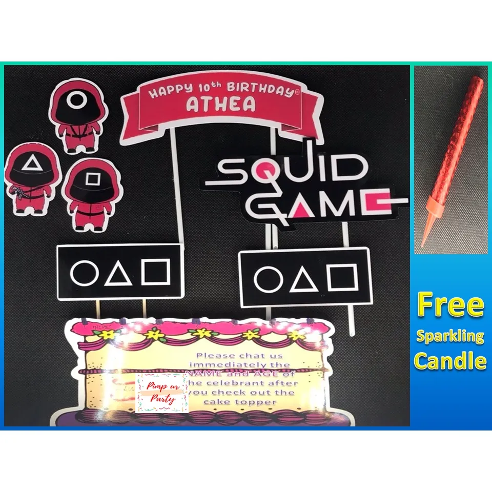 Squid Game Cake Topper with personalized name and age of the celebrant. |  Lazada PH