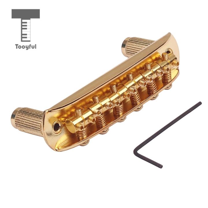 tooyful-guitar-bridge-w-thimbles-allen-wrench-for-jazzmaster-jaguar-mustang-gold