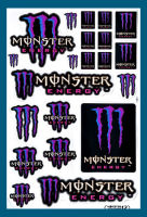 สติกเกอร์ ติดรถ Monster สีม่วง สติกเกอร์แต่งรถ สำหรับรถมอเตอร์ไซค์ ติดรถยนต์ ติดหมวกกันน็อค โลโก้ Stickers ยอดฮิต Mon12 จำนวน 1 แผ่น