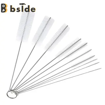 10pcs Nylon Straw Cleaners Cleaning Brush Drinking Pipe Cleaners Stainless  Steel Glass