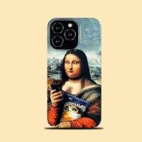 Spoof Abstract Retro Mona Lisa Iphone14promax Mobile Phone Case Suitable For Apple 13 Drop-Proof Straight Edge 12 Hard Bottom 11 Film Shell Xsmax Glossy Surface 【SEP】