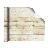 Distressed Wood Wallpaper Vintage Wood Contact Paper White/Brown/Yellow Peel and Stick Wallpaper Self Adhesive Wall Stickers