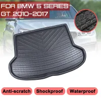 พรมเสื่อปูพื้นกันน้ำกันถาดโคลนไลเนอร์กระบะสำหรับ BMW 5 Series GT 2010-2017แผ่นรองกระโปรงหลังรถฝาหน้าฝาหลังกระโปรงรถ