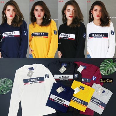 🍒เสื้อยืดแขนยาว CC-OO🍒 งานปัก-งานป้าย cotton100% ชาย/หญิง (S,M,L,XL) Long.03