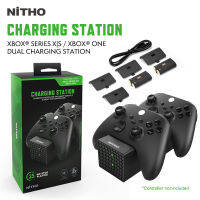 NiTHO XBOX Series X / XBOX ONEแท่นชาร์จ2ไฟสตูดิโอLED 24Hต่อเนื่องเล่น-เข้ากันได้กับXbox Series XและXbox One