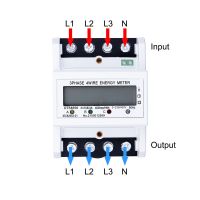 380V 80A/100A  3 Phase 4 Wire Din Rail Electronic Watt Power Energy Meter Wattmeter Kwh LCD Display Backlight