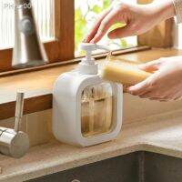 300/500ml Sub-Bottling Container Reusable Transparent Empty Bottle Portable Travel Press-type for Bathroom Soap Dispensers