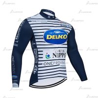 ZZOOI Whtie Blue Women/Women Winter Fleece Cycling Clothing Mtb Bike Jersey Long Sleeves Autumn Bicycle Clothing Ropa Ciclismo Jersey Men