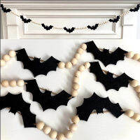 Bat Garland แบนเนอร์ Happy Halloween Eve Party Fall Festival เตาผิง Mantle Spooky Wall Boho Farmhouse ตกแต่งบ้านฉากหลัง