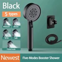 ♣❁❇ Shower Head High Pressure Handheld Shower with 2M Hose Detachable Shower Head 5 Spray Settings Handheld Spray Nozzle Accessories