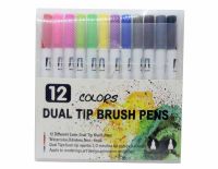 120PCS Colorful Pens Dual Tip Brush Marker Pen Fine Liner Watercolor Art Markers For Coloring Drawing Painting Calligraphy