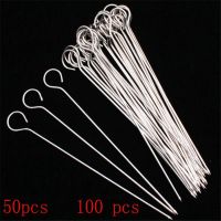 50pcs 100pcs BBQ needle Meat string sign bbq grills barbecue stainless steel skewers Barbecue tools Kebab Sticks Outdoor Tools Cooking Utensils