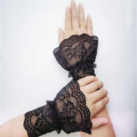 Lolita Wrist Extension Elastic Pleated DIY Embroidery Lace Fake Sleeves Female