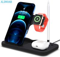 ZZOOI Wireless Charging Station 4 in 1 Foldable 20W  Fast Charger Stand Dock for Apple Watch 6 SE iPhone 12 11 XS XR X 8 Airpods Pro