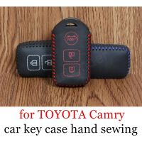 ▲✼ Only Red new arrival Case car key case Hand sewing car key cover DIY Genuine quality leather fit for TOYOTA Camry