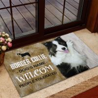 CLOOCL Pet Dog Border Collie Doormat Decor 3D Print Animal Doormat Absorbent Doormat Non-Slip Carpet for Bathroom Living Room