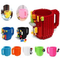 1Pc Build-On Brick Mug Type Building Blocks Coffee Cup DIY Block Puzzle Mug Portable Drinkware Drinking Mug