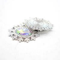 【CW】 10pcs/batch 25x28MM Rhinestone Alloy Flat Bottom Decoration Clothing Sewing Decoration Accessories