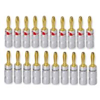 Nakamichi banana plugs 24K Gold-plated 4MM Banana Connector with Screw Lock For Audio Jack Speaker Plugs 20 pcs HiFi