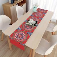 Table Flag Holiday Gift Decoration Moon Linen Long Tablecloth Dining Mat Strip Tablecloth P0P3