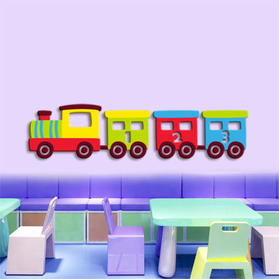 การ์ตูนLittle Train 3Dสติ๊กเกอร์ติดผนังโรงเรียนอนุบาลเด็กเสื้อผ้าStoreตกแต่ง