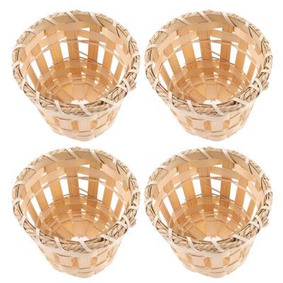 4Pcs Lamp Shade Light Cover Shades Chandelier Drum Woven Cage Bulbceiling Rattan Pendanttable Wicker Lamps Cottage Country LED Strip Lighting