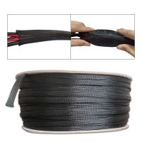 Dropship 1/5/10/50/M Hitam Terisolasi Jalinan Sleeving 4/6/8/10/12/14/20/25Mm Ketat PET Kawat Kabel Kelenjar Perlindungan Lengan Kabel