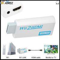 AIMEE จอแสดงผลของจอภาพ เสียง3.5มม. พีซีเอชดีทีวี สายเคเบิลเอาต์พุต Full HD ที่ WII2HDMI ตัวแปลง Wii เป็น HDMI ตัวแปลงที่รองรับ Wii เป็น HDMI