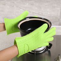 Kitchen Silicone Heat Resistant Gloves Insulation Non Stick Anti-slip Pot Bowel Holder Golves BBQ Cooking Baking Oven Mitts