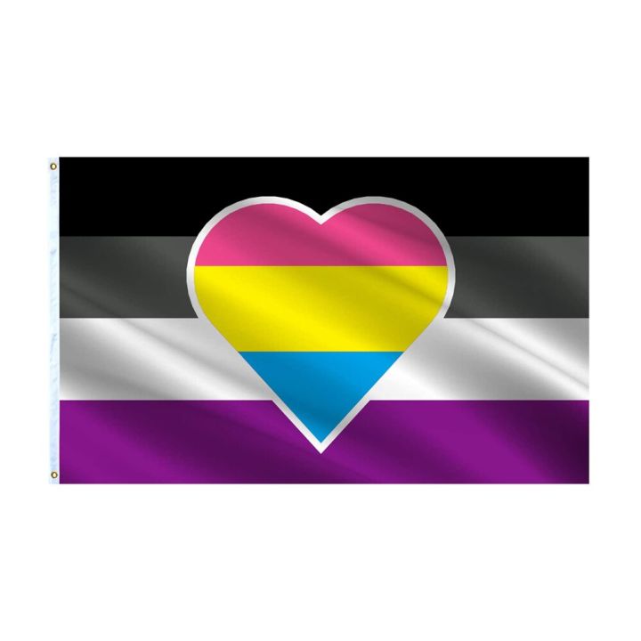 Gray Asexual Ace Panromantic Pan Heart Pride LGBT Sexuality Flag ...