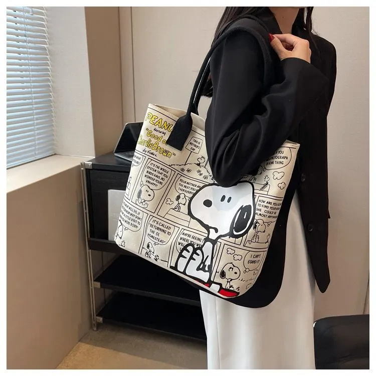 Japanese Fashion Peanuts Snoopy Handle Bags For Women 2023 High