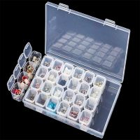 28 Compartment Adjustable Clear Plastic Storage Box For Jewelry Earrings Beads Screws Small Accessories Storage Box