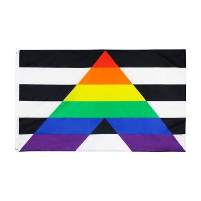ธงเกย์สีรุ้งโพลีเอสเตอร์ Lgbt ทรานส์ธงภูมิใจข้ามเพศ90X150ซม. สำหรับตกแต่ง
