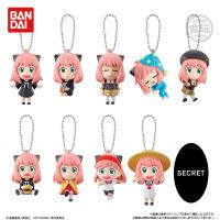 ในสต็อก Bandai SpyFamily Anya Forger Shokugan จี้ Kawaii ตุ๊กตาของขวัญเด็กต้นฉบับอะนิเมะรูปแบบของเล่น5เซนติเมตร